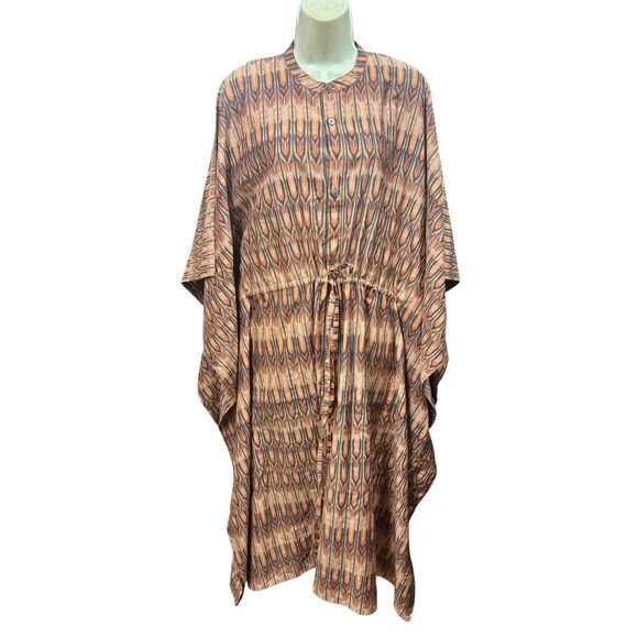 Billy Reid Decu Caftan in Red & Brown NWT Size Medium - Picture 1 of 6